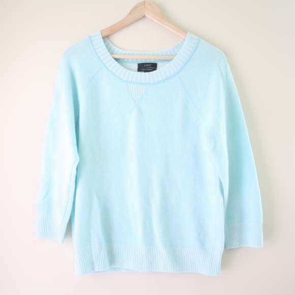 J. Crew Tops - J.CREW Italian CASHMERE 3/4 Sleeve Sweatshirt